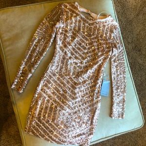 Sequin backless cocktail/ evening dress